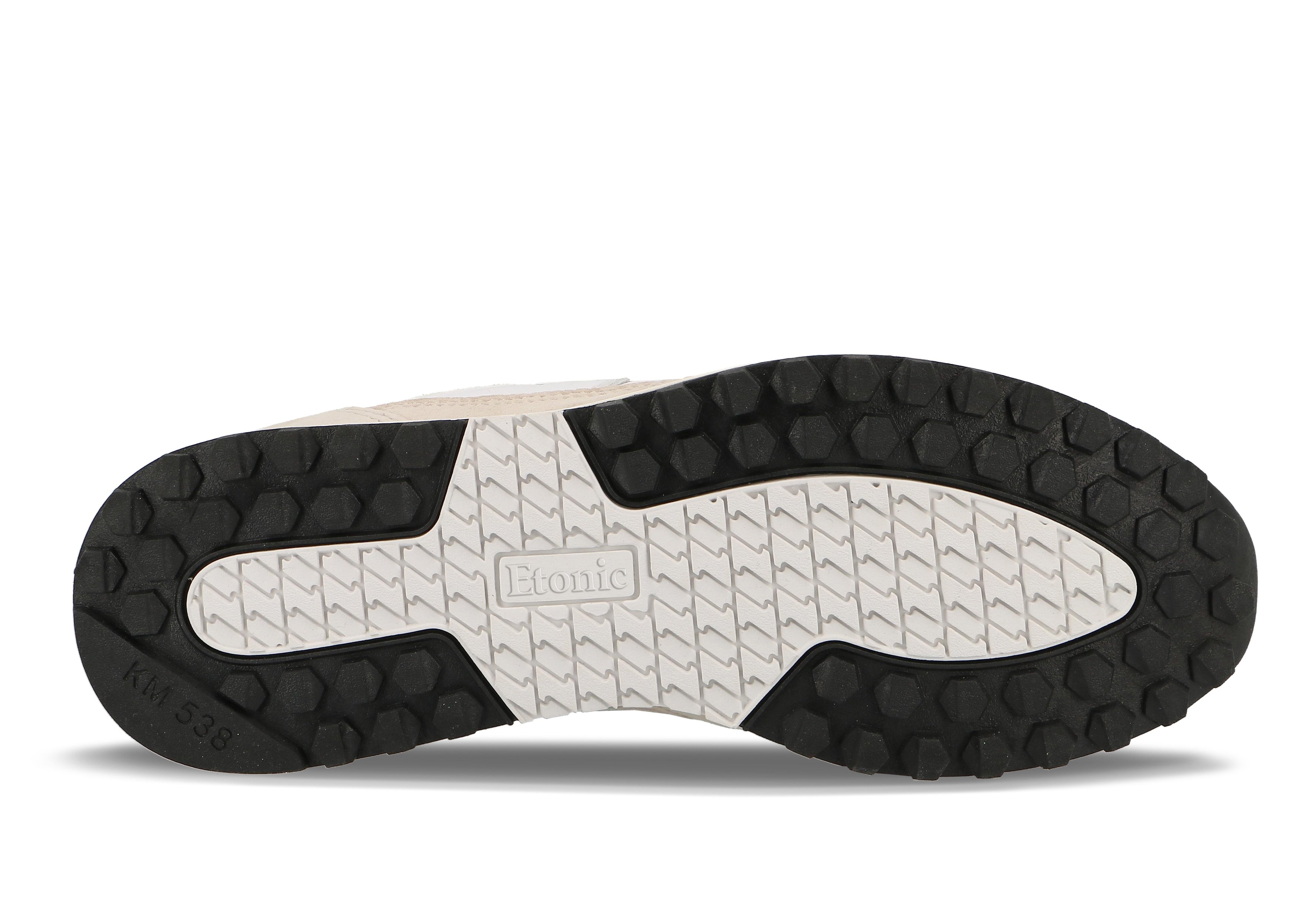 Baskets Etonic PR538 en daim beige et tige en toile blanche