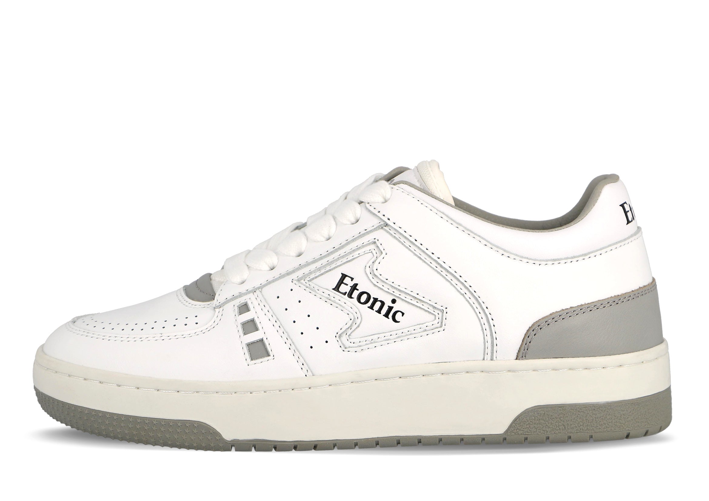 Baskets Etonic B509 en cuir blanc avec empiècements et détails gris