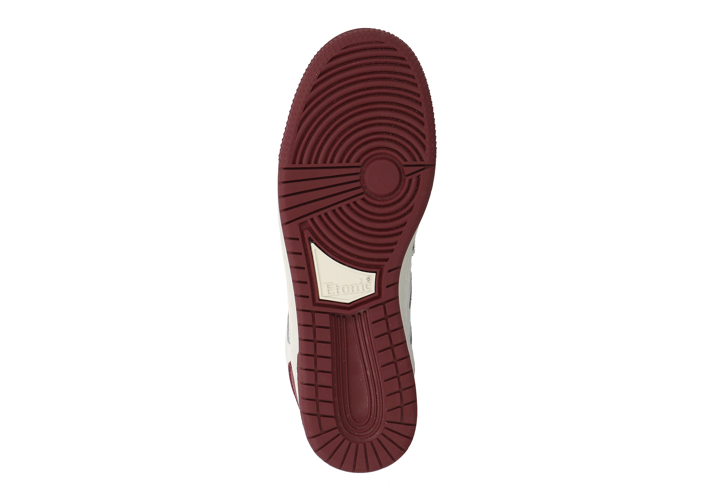Sneakers Etonic B509 in pelle bianca con dettagli e inserti bordeaux.