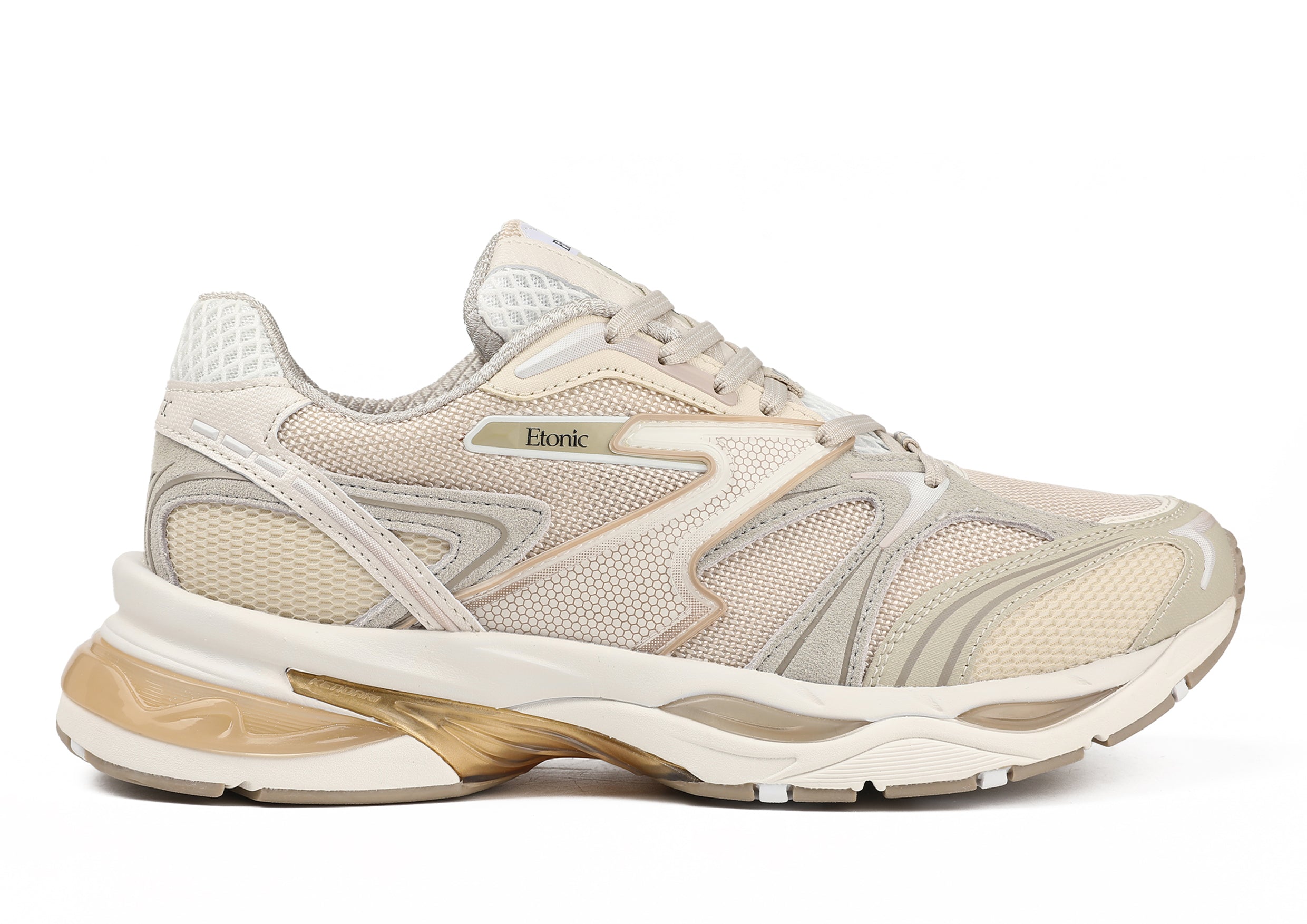 Etonic Kendari 3.0 sneakers in light beige leather and light beige mesh.