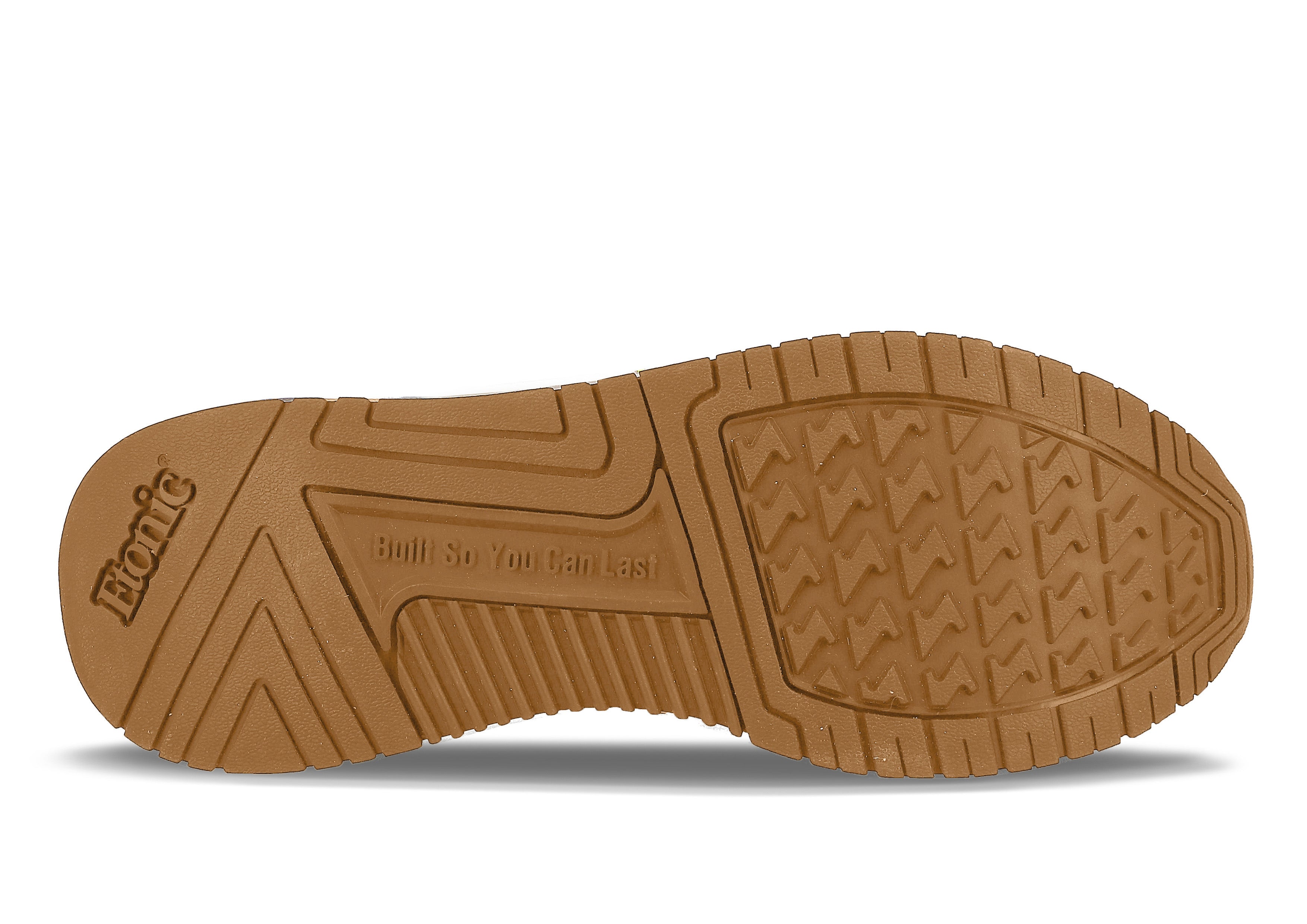 Sneakers Stable Base di Etonic in mesh beige chiaro e suede marrone con inserti multi-strato in pelle marrone