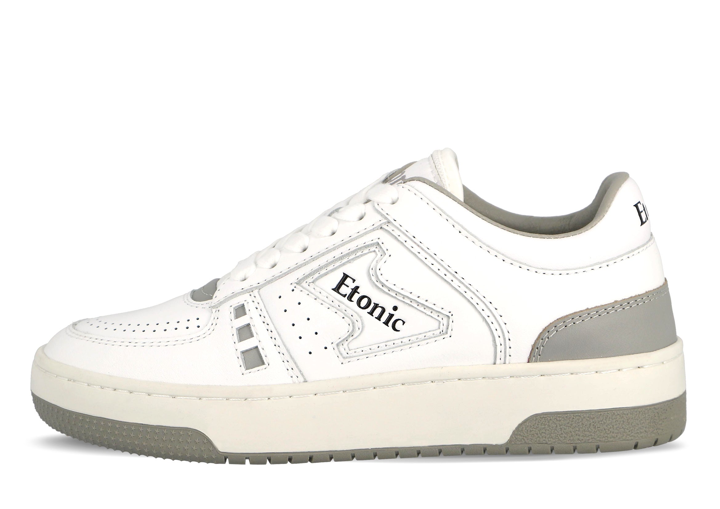 Baskets Etonic B509 en cuir blanc avec empiècements et détails gris