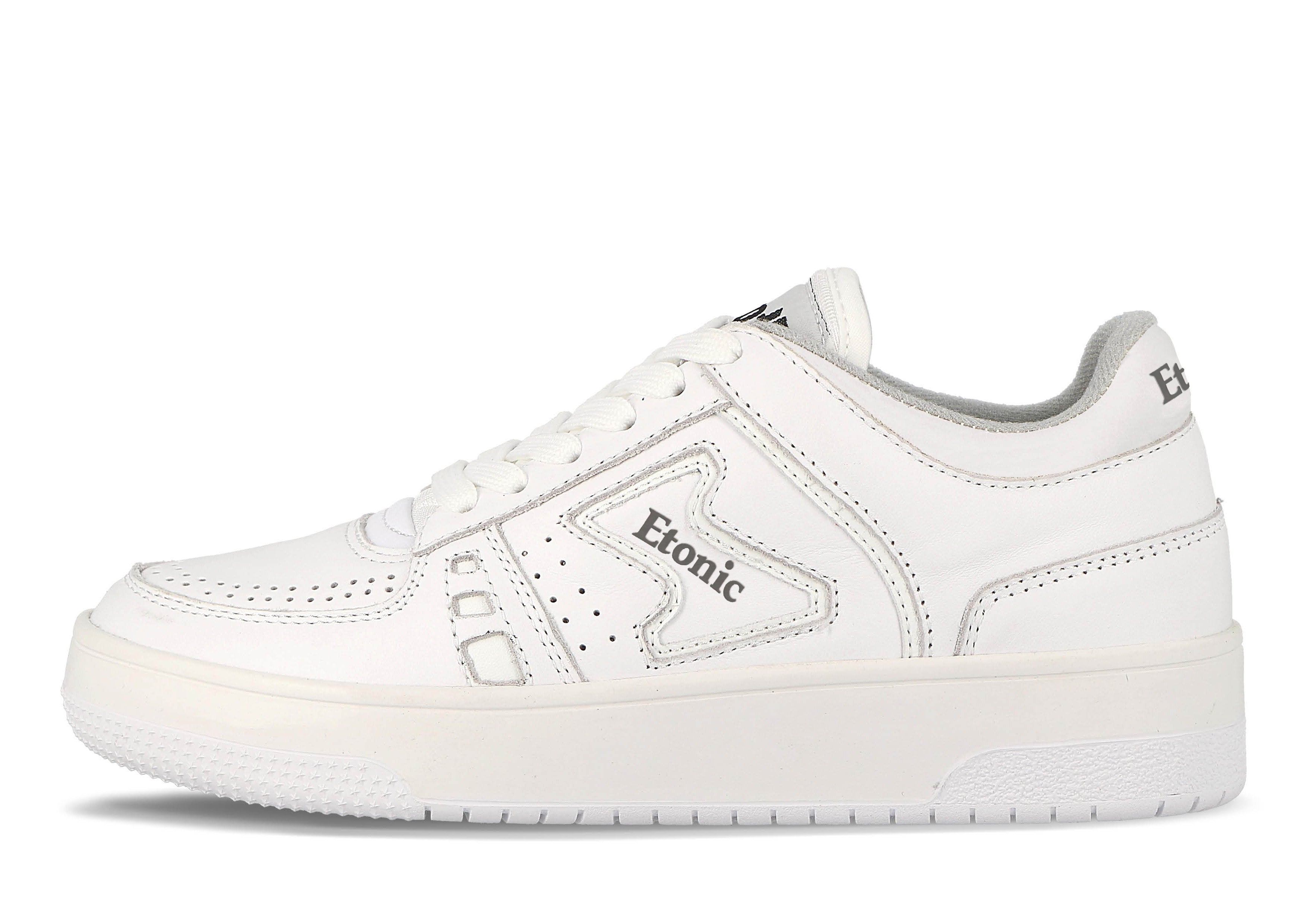 Baskets Etonic B509 en cuir blanc avec col en toile blanche