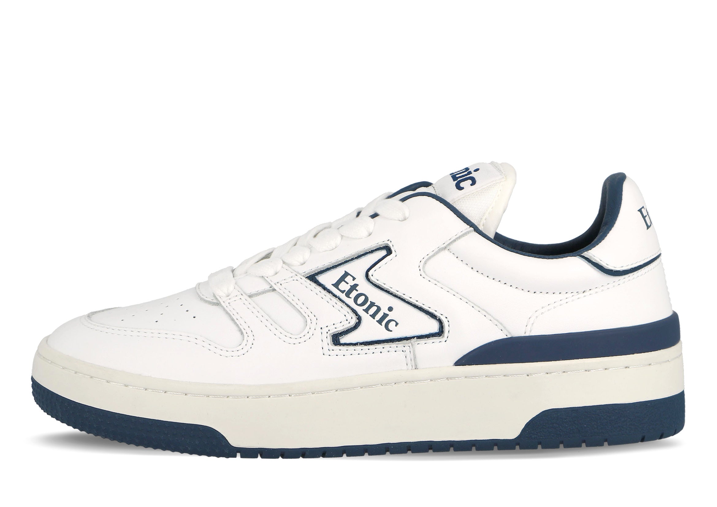 Etonic B481 sneakers in white leather with navy blue details