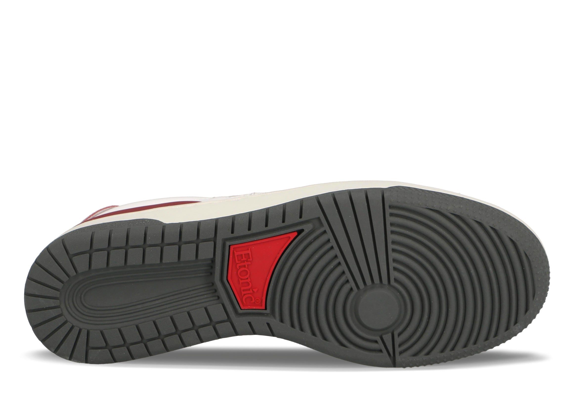 Sneakers B481 di Etonic in pelle bianca con dettagli bordeaux