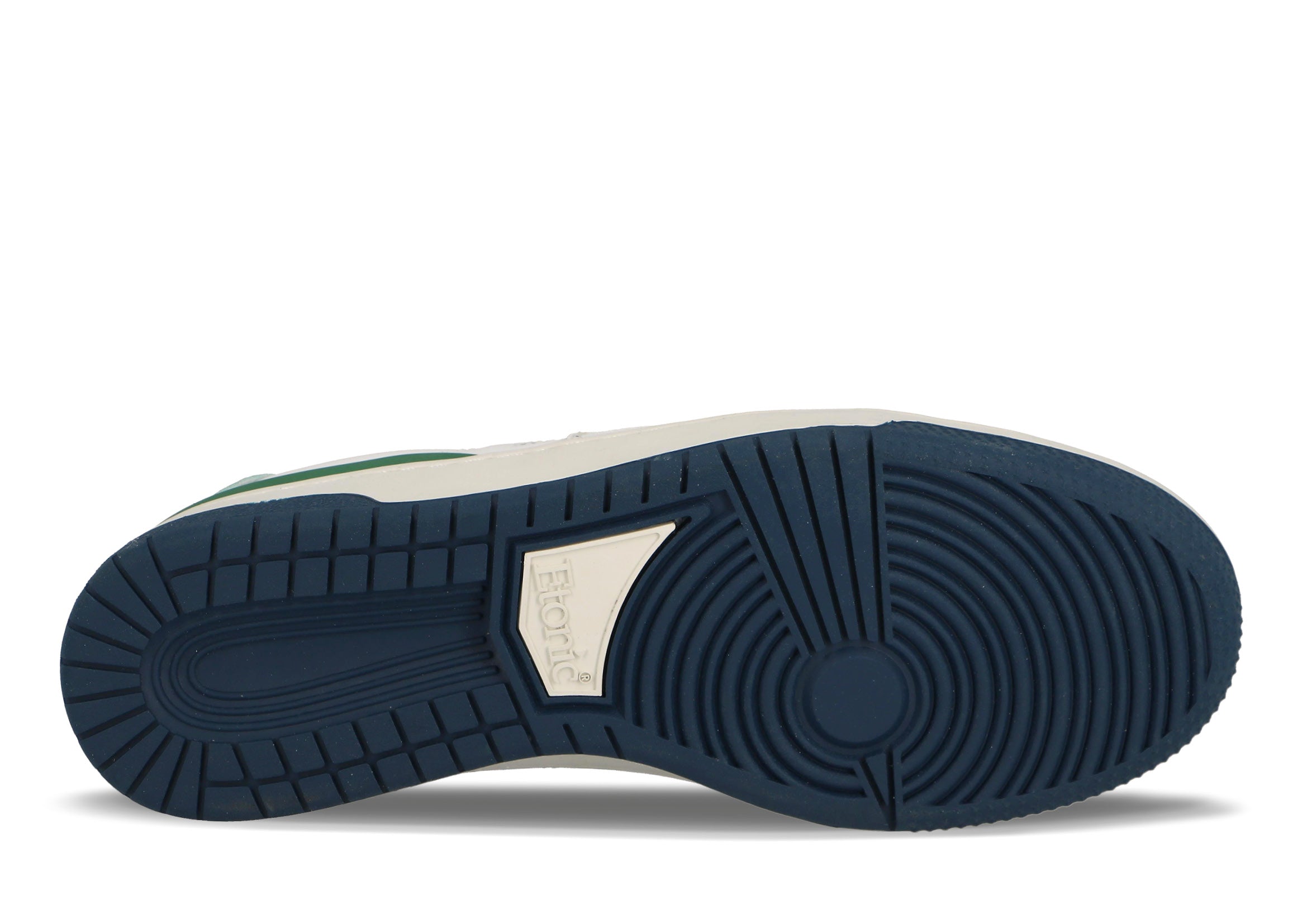 Baskets Etonic B481 en cuir blanc avec détails verts et bleus