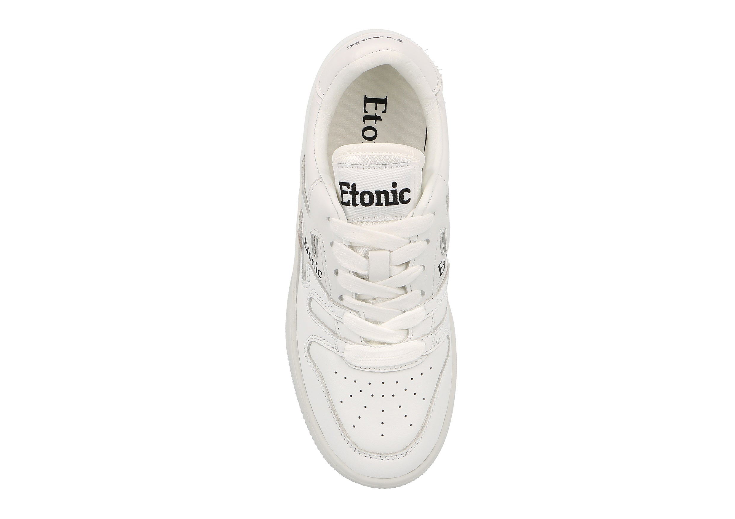 Sneakers Etonic B481 in pelle bianca e suola bianca.