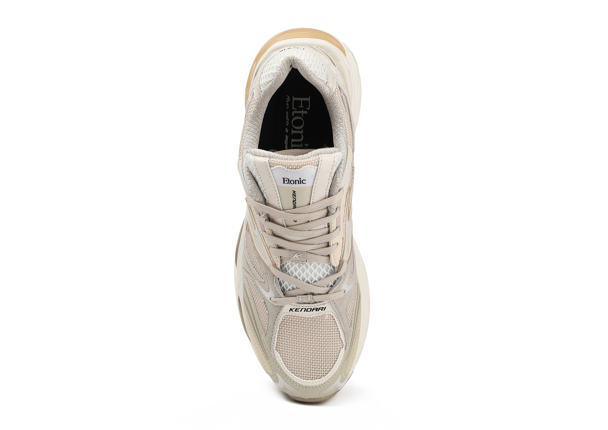 Etonic Kendari 3.0 sneakers in light beige leather and light beige mesh.