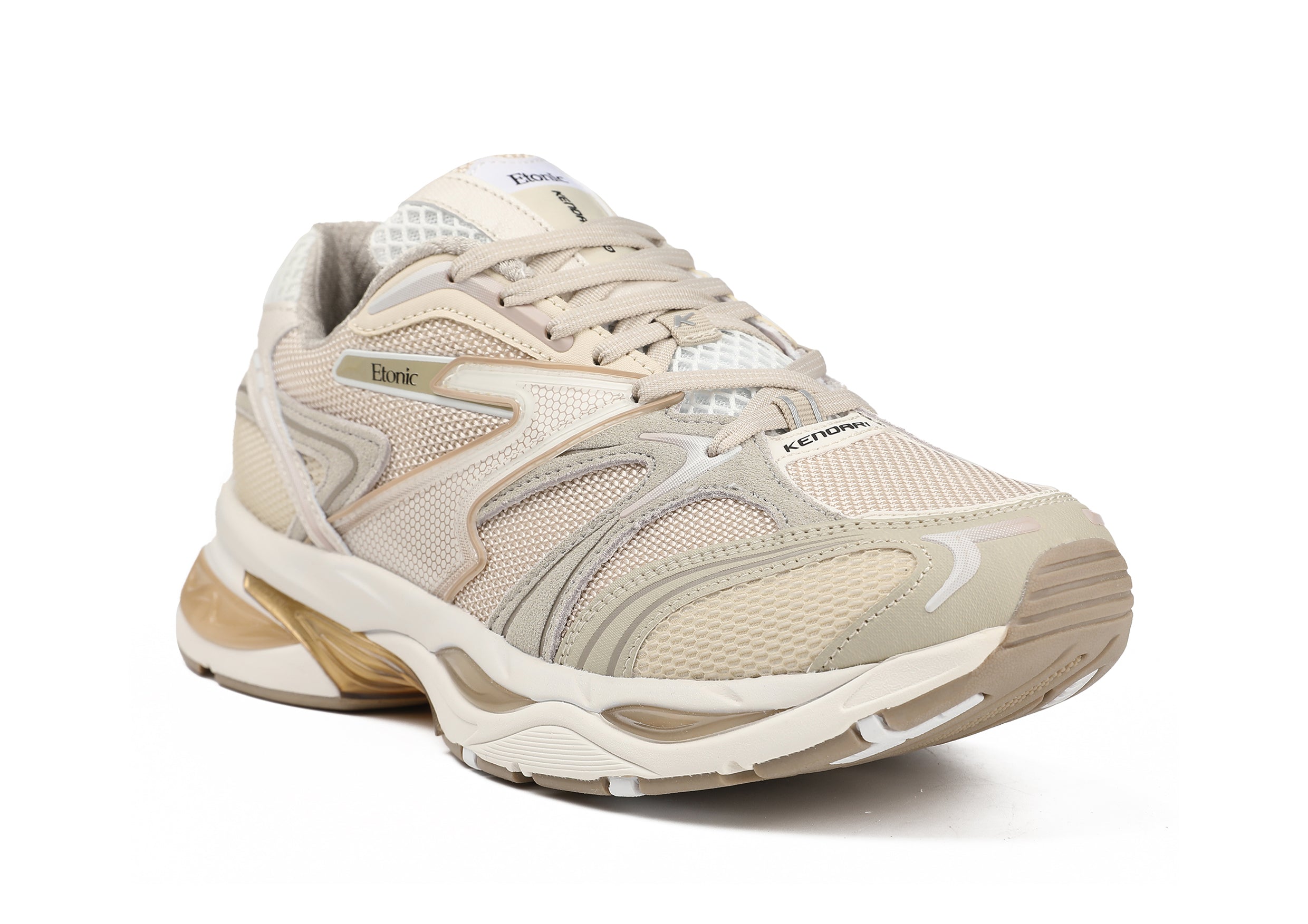 Etonic Kendari 3.0 sneakers in light beige leather and light beige mesh.