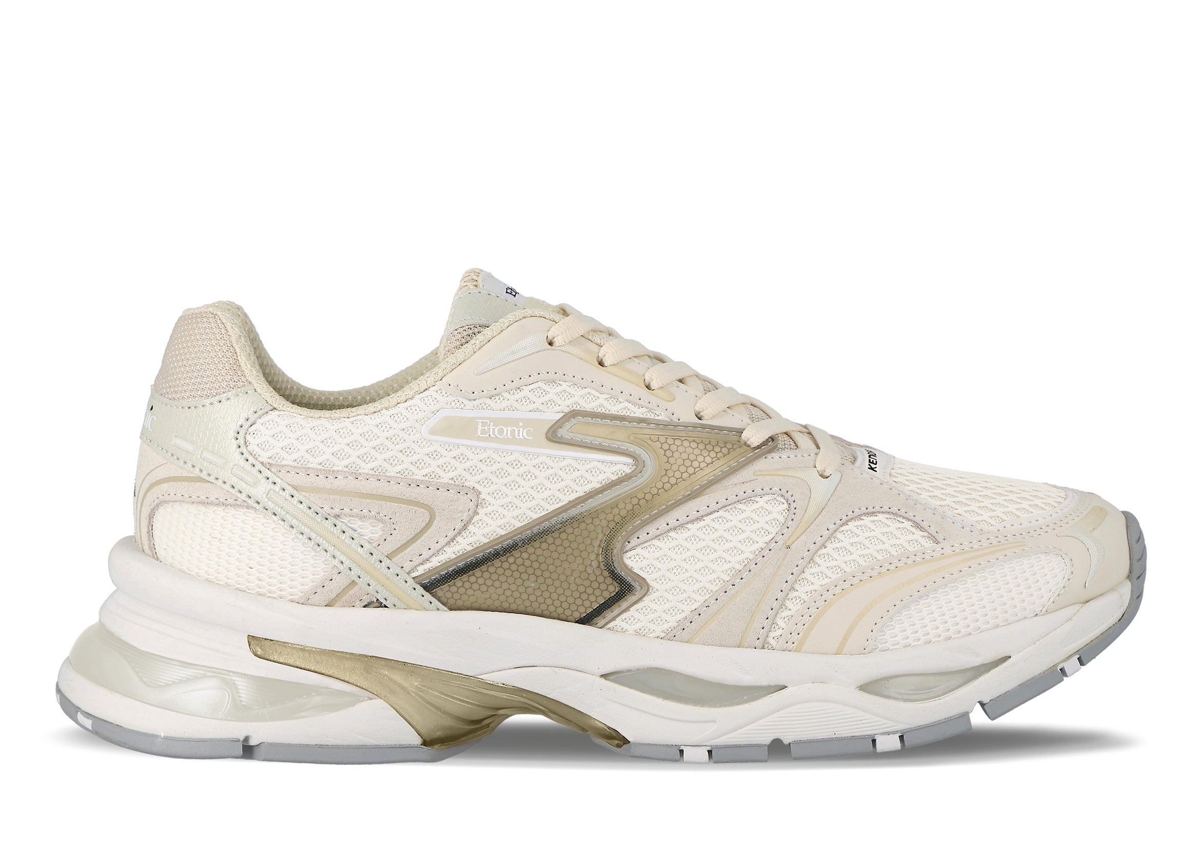 Etonic Kendari 3.0 sneakers in light beige leather and light beige mesh.